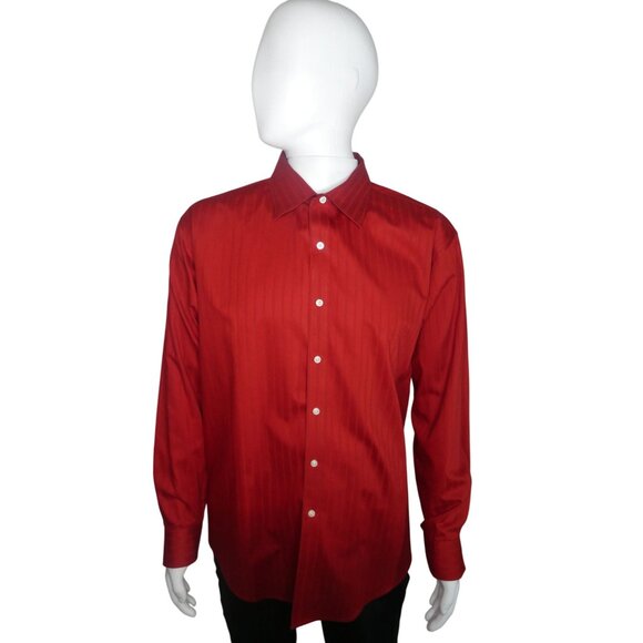 Sean John Men's Red Long Sleeve Dress Shirt Size 18 34/35‎ - Picture 1 of 9